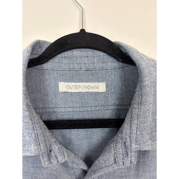 Outerknown Organic Cotton Soft Flannel Button Down Collared Shirt Large - Picture 3 of 4